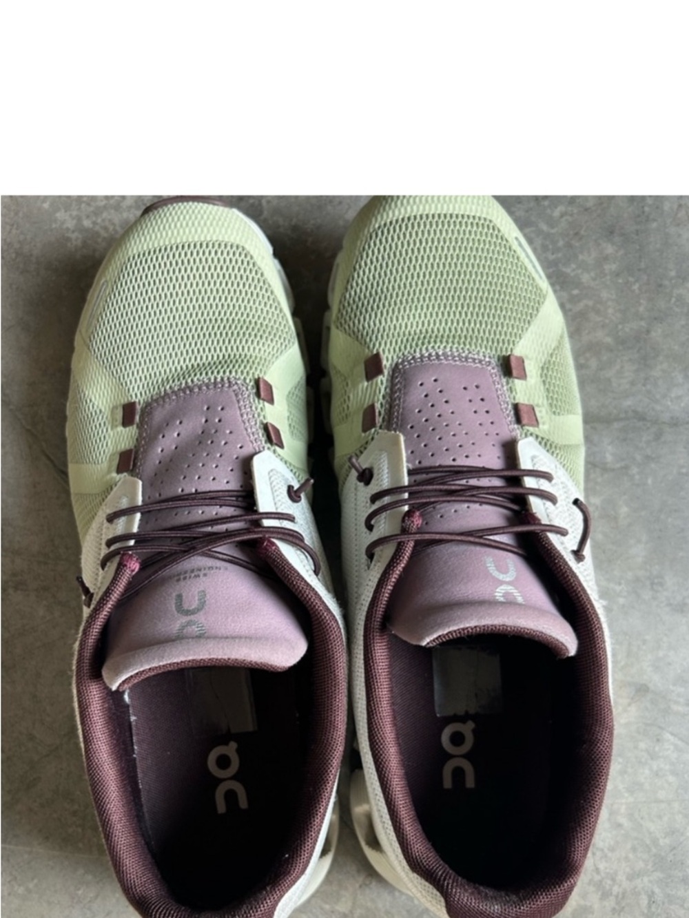 On Cloud Running Sneakers in Olive and Plum